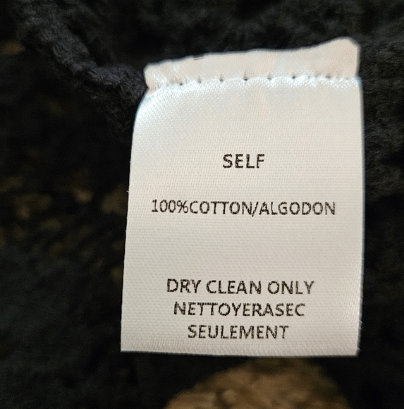 ADORA Crochet Black Sweater Size M/L - Picture 6 of 7